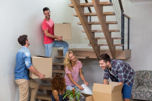 Loaded moving van prepared for residential and business transport