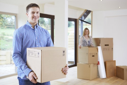Transport team loading furniture during a house move