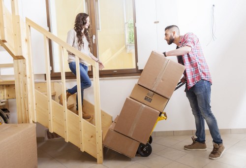 Commercial moving services organizing office relocation